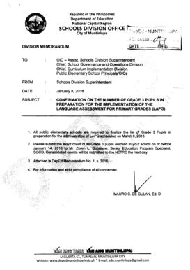 deped muntinlupa|DepEd MEMORANDUM .